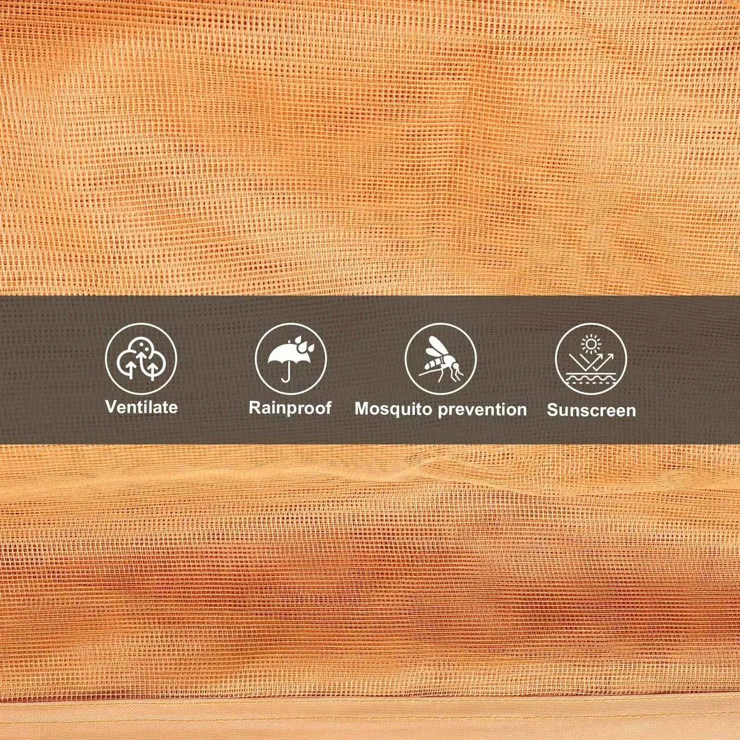 Gazebo Universal Replacement Mosquito Netting Outdoor Gazebo Canopy 4-Panel Screen Walls with Zipper (Mosquito Net Only)