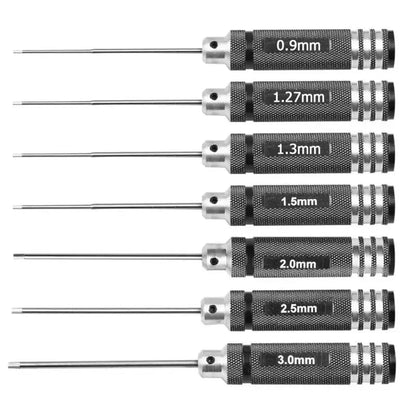 7-Piece Precision Hex Screwdriver Set - White Steel Tool Kit for RC Models & Drones