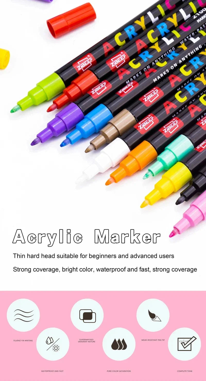 36-240 Acrylic Paint Markers, Waterproof & High Saturation for Wood,Metal,Plastic,Fabric,Glass,Ceramic Painting DIY Art Supplies
