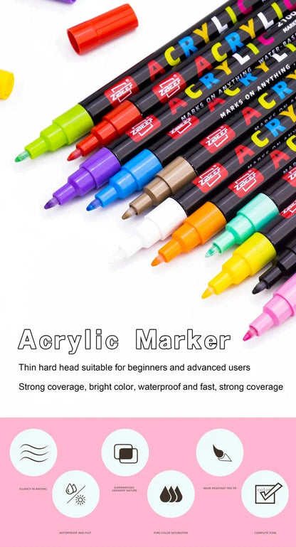 36-240 Acrylic Paint Markers, Waterproof & High Saturation for Wood,Metal,Plastic,Fabric,Glass,Ceramic Painting DIY Art Supplies