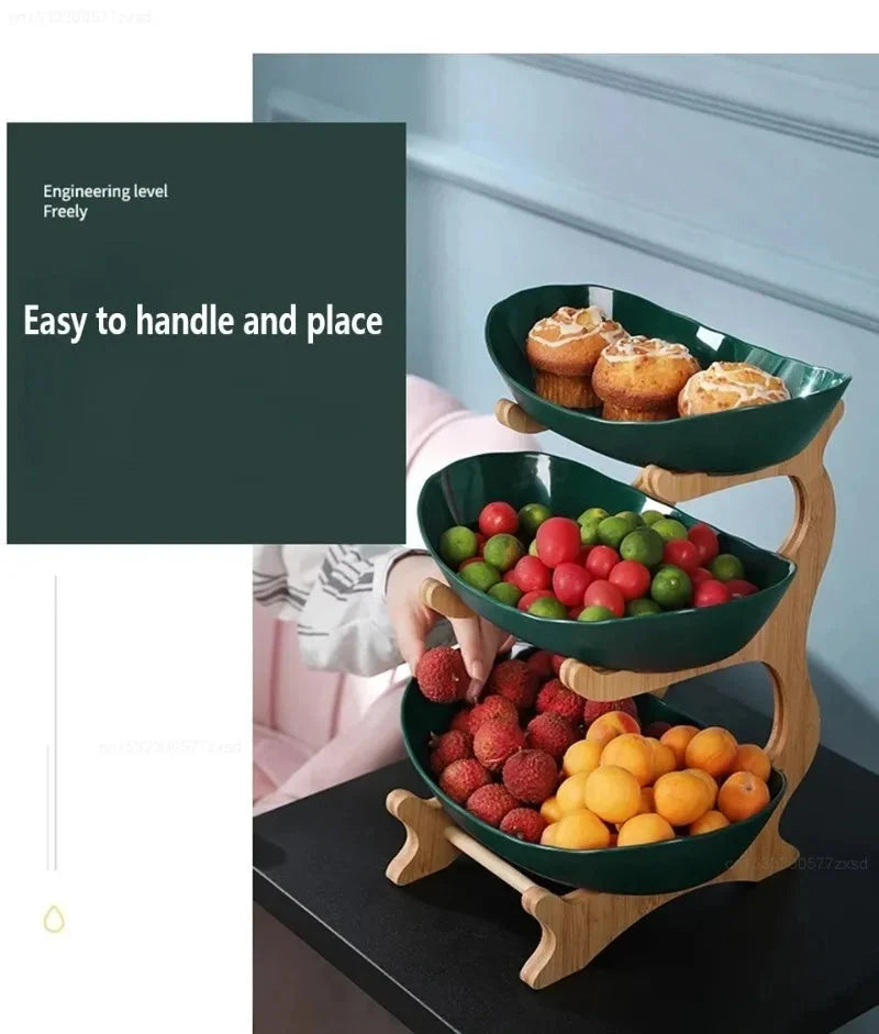 2/3 Layer Fruit Plate Home Snack Dish Creative Candy Dish Modern Dried Fruit Basket Living Room Plastic Cake Stand Snack Plates