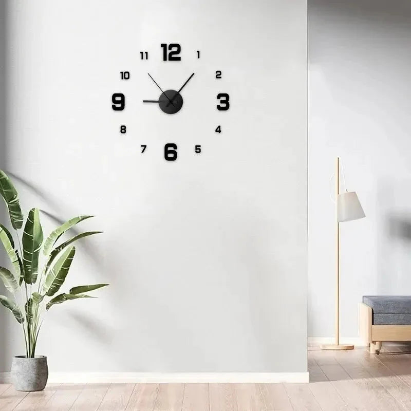 Garden Acrylic Mirror Digital Sticker Wall Clock 16"