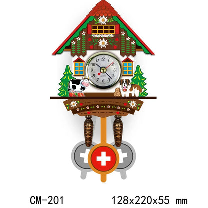 Wooden Hanging Wall Clock Bird Alarm Clock Cuckoo Clocks For Home Decoration Quartz Watch Decorative Home Decor