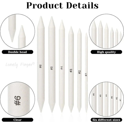 6/12 Pcs Blending Stumps, Paper Art Blenders, Drawing Pencils for Student Artist Charcoal Sketch Drawing Tools, Sketch Supplies