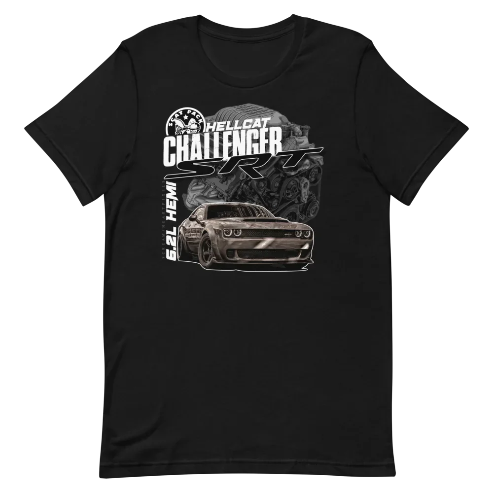 Challenger SRT 6.2L Hemi, Scat Pack shirt, Doddgge Challenger shirt, Mopar shirt