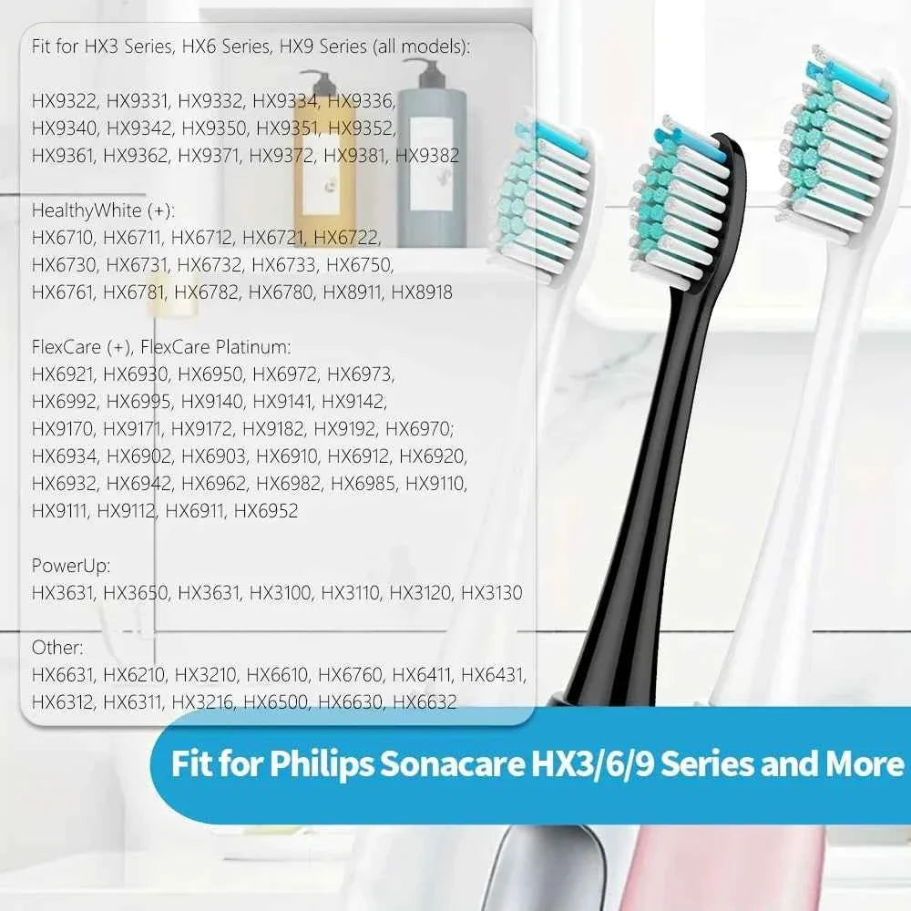 Sonic Toothbrush Heads For Philips Sonicare 20pcs With 4pcs Protective Cover Soft Dupont Bristles Electric Toothbrush