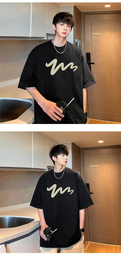 Men's T Shirt Oversized Mens White Cotton T-shirts Funny Print 5XL Casual Wear Summer Tee Shirts For Men Big Size Male Clothes