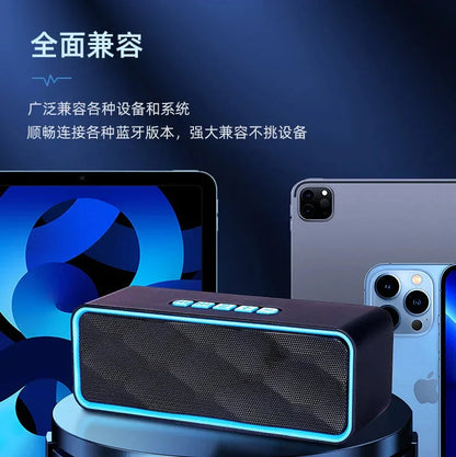 Waterproof Wireless Bluetooth speaker high sound quality small portable double soundbar speaker household outdoor loud subwoofer