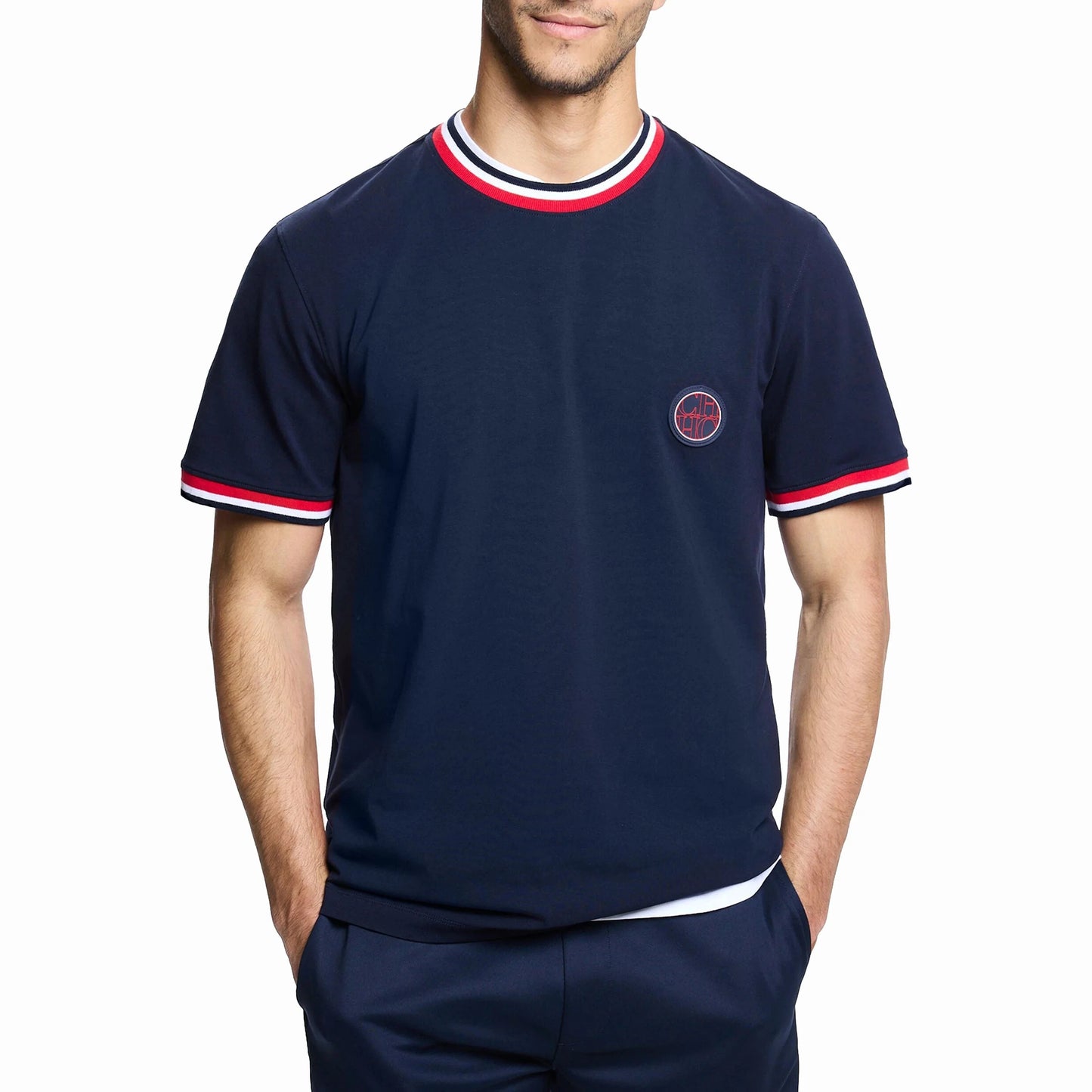 Mens T Shirts Cotton Mens Casual Short Sleeve Solid Stripe O Neck Soft T-Shirts Basic 2025 Men's Loose Fit Tee Shirt Tops