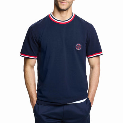 Mens T Shirts Cotton Mens Casual Short Sleeve Solid Stripe O Neck Soft T-Shirts Basic 2025 Men's Loose Fit Tee Shirt Tops