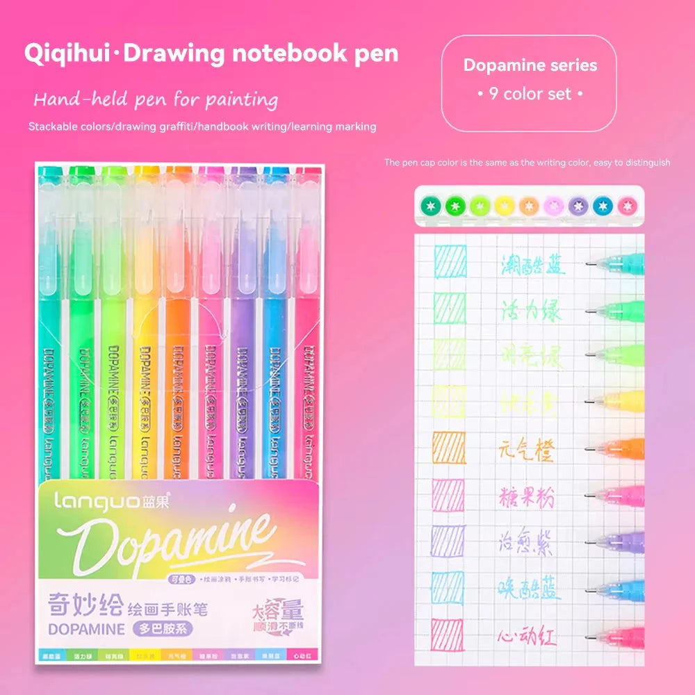 Languo 27-207 Colors Of One Set Drawing Handbook Pens Student DIY Graffiti Multi-Color Gel Pen Writing Marker Stationery