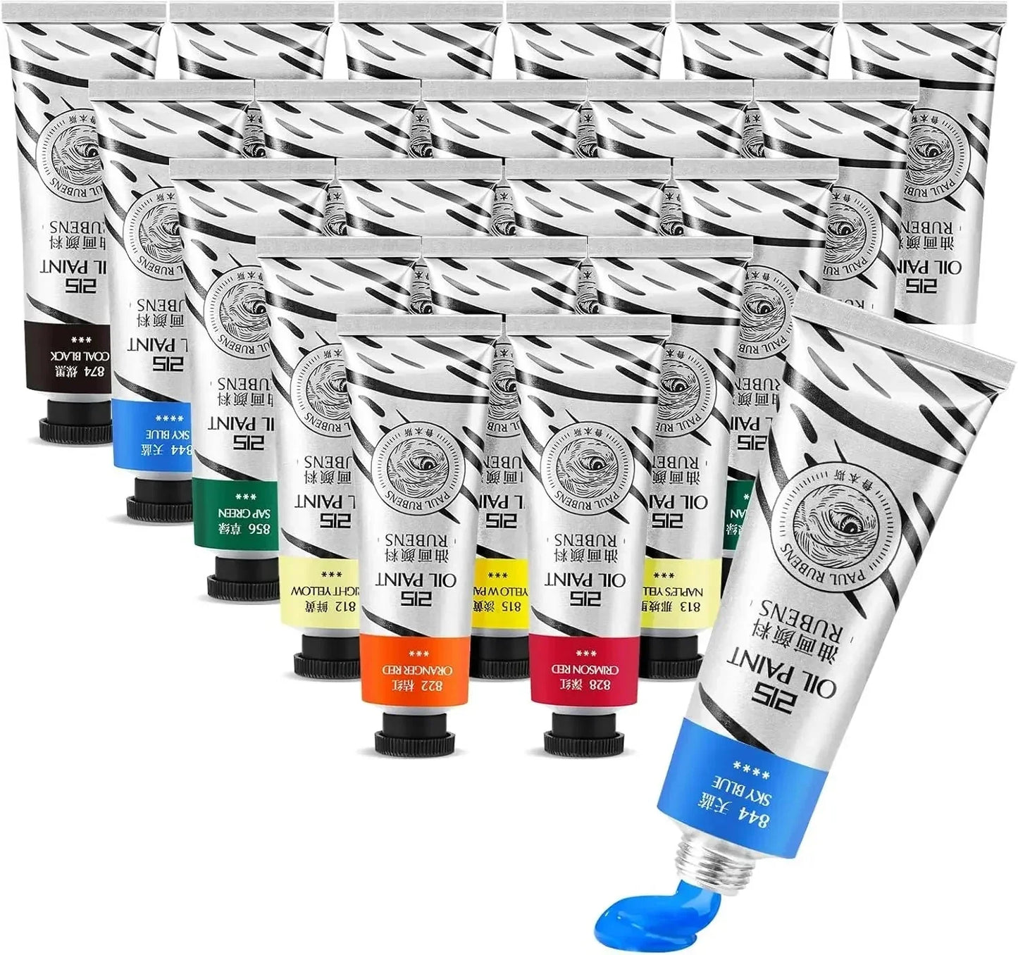 Paul Rubens Oil Paint 20 Colors 50ml Professional Oil Based Paint High Saturation Creamy Texture for Artists Beginners