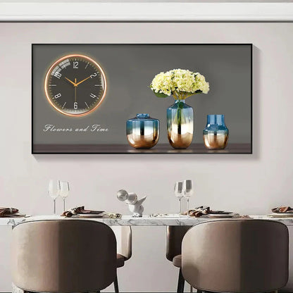 Large Size Aluminum alloy framed Artwork Wall Clock, Luxurious Muted Quartz Clock for Home Decor,living Room,bed Room Décor