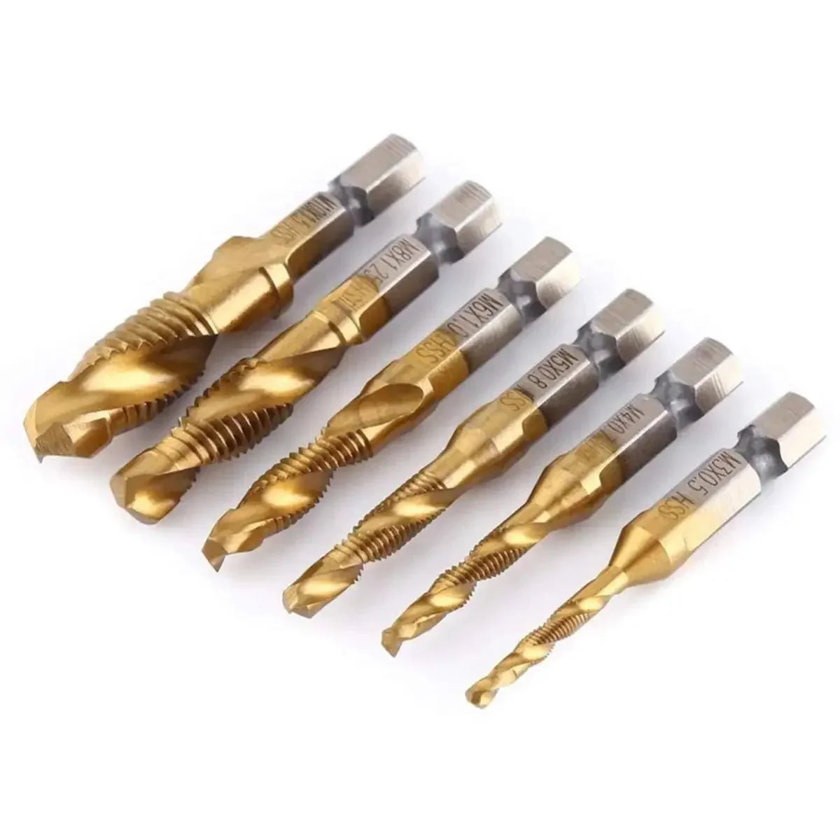 LiYu Shank Titanium Plated HSS Screw Thread Metric Tap Drill Bits Screw Machine Compound Tap M3 M4 M5 M6 M8 M10 Hand Tools