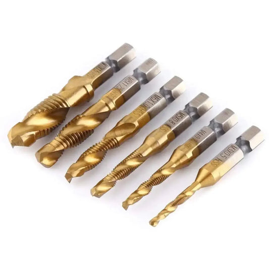 LiYu Shank Titanium Plated HSS Screw Thread Metric Tap Drill Bits Screw Machine Compound Tap M3 M4 M5 M6 M8 M10 Hand Tools