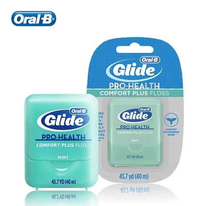 Oral B Glide Plus Floss Ultra Soft Dental Flosser Mint Flavor Comfortable Wide Flat Deep Cleaning Floss 40M