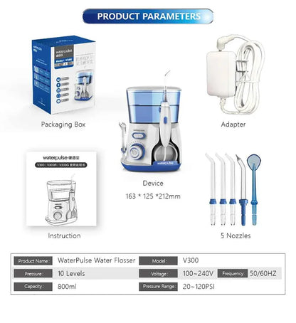 Oral Irrigator Dental Water Flosser for Teeth High Pressure Electric Dental Irrigator Water Flosser Mouth Washing Machine 800ML