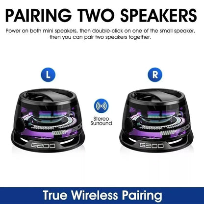 Magnetic Portable Bluetooth Speaker Mini Sound Box HiFi Stereo Soundbar Wireless Loudspeaker with LED Color Light Phone Holder