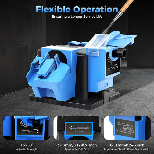 Electric 3mm-13mm Drill Bit Sharpener Household Grinding Tools Multifunctional Grinding Machine for Plane Knives, Scissors