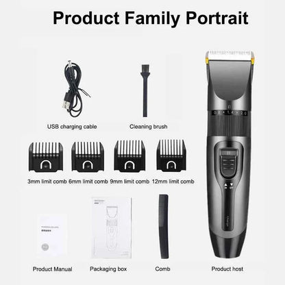 Electric Hair Clipper Men's Professional Hair Clipper Ceramic Blade Household Low Noise Trimmer USB Charging Men's Haircut Tools