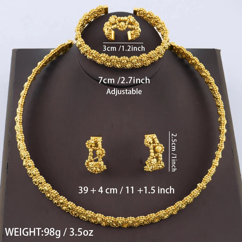 Necklace Bracelet Ring Earrings Jewelry Sets for Women, Elegant Charm Gift for Party Wedding, Sparkling Jewellery Woman Accessor