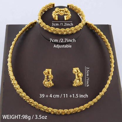 Necklace Bracelet Ring Earrings Jewelry Sets for Women, Elegant Charm Gift for Party Wedding, Sparkling Jewellery Woman Accessor