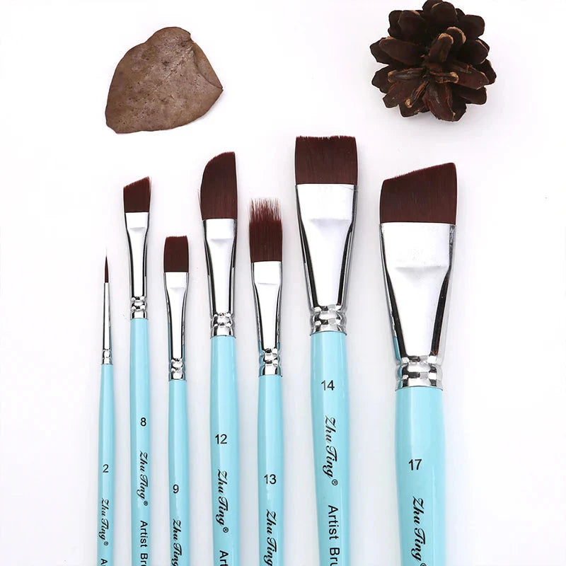Body Pinting Face Body Art Paint Multifunctional Professional Paint Brushes Set Wooden Handle Nylon Brush Oil Painting Brushes