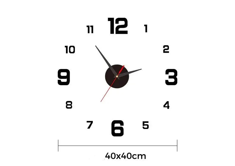 Garden Acrylic Mirror Digital Sticker Wall Clock 16"