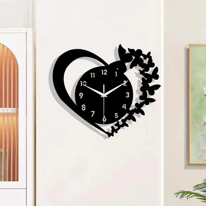 Heart shaped frameless design acrylic silent clock living room bedroom home decoration Mother's Day New Year Easter gift