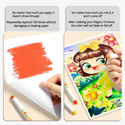 12-Piece/24-Piece Silky Smooth Crayon Set Twist-Up Crayons, Washable Crayons Travel Art Supplies School & Home Art Supplies