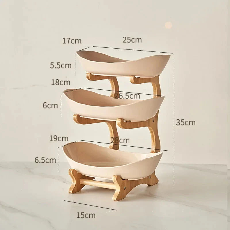 2/3 Layer Fruit Plate Home Snack Dish Creative Candy Dish Modern Dried Fruit Basket Living Room Plastic Cake Stand Snack Plates