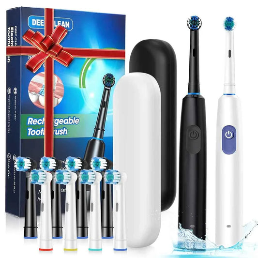 Sonic Electric Toothbrush Rechargeable Rotary Adult Waterproof with Timer 5 Modes & 4 Replaceable Brush Heads for Teeth Cleaning