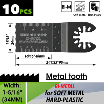 Oscillating Saw Blades Kit，Multitool Blades - Compatible with Milwaukee Dewalt  Worx Skil AEG Ryobi