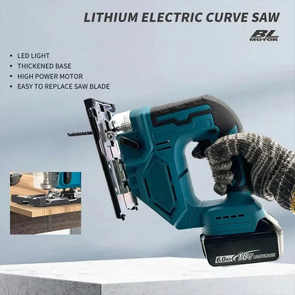 Fit Makita DJV182Z Cordless 18V Lithium Battery Rechargeable Electric Jig Saw Curve Saw Woodworking Cutting Multifunction Saw