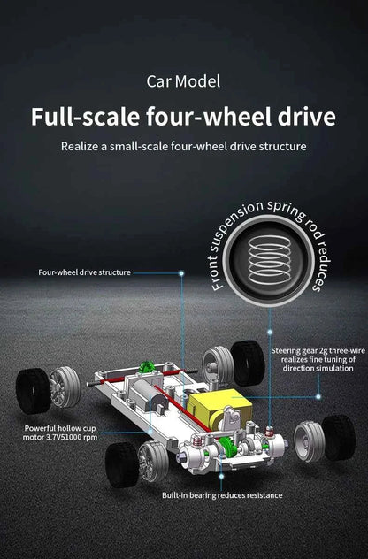 RTR RC Dift Race Car 1/43 Scale 4WD Gyro Four-wheel Drive Radio Control High Speed Model 2.4G Racing Drifting Cars Gifts Toys