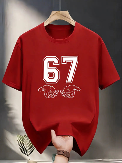 Both men and women have high-quality 67 T-shirts and fashionable 67 T-shirt short-sleeved tops for men and women