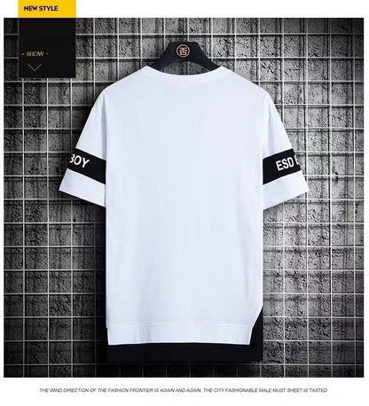 T Shirt for Men Set Summer Hot Selling Men's Short Sleeved T-shirt Casual Versatile Half Sleeved Trend Color Blocking Top Tshirt
