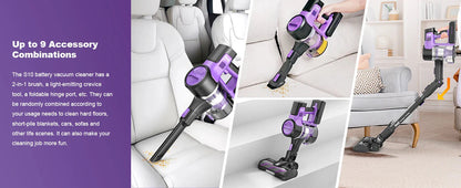 INSE S10 Cordless Vacuum Cleaner, 6-in-1 Stick Vacuum with 45Kpa Powerful Suction, Max 50 Min Runtime Rechargeable Battery