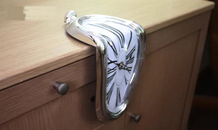 Melting Distorted Surreal Novelist Salvador Dali Style Decorative Clock