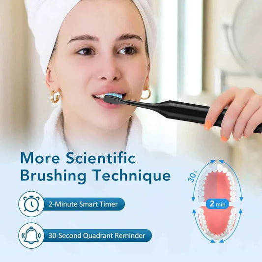 Sonic Electric Adult Toothbrush Rechargeable for Adult Smart Timer Whitening Toothbrush With 4 Replacement Brush Heads 6 Modes