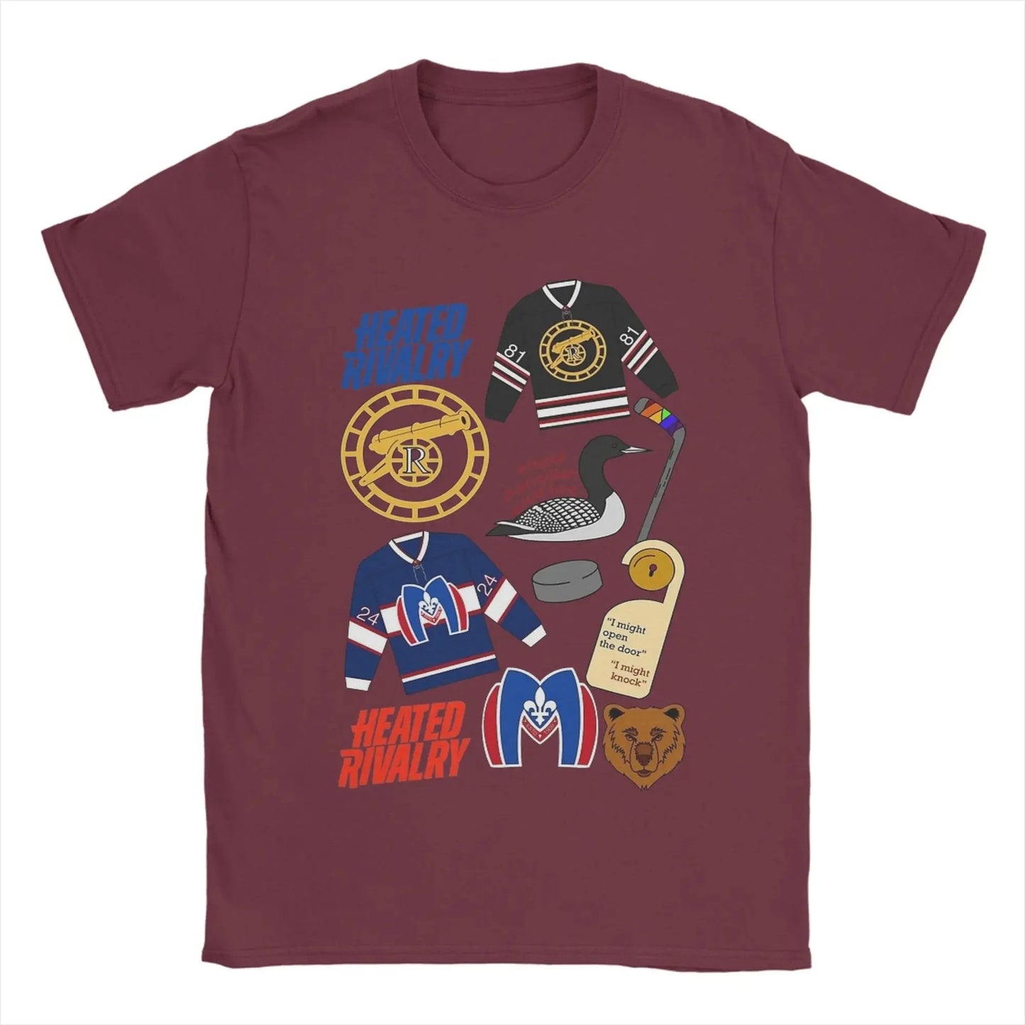 Men's T-Shirts Heated Rivalry Shane & Ilya Vintage Cotton Tees Short Sleeve  T Shirts Round Collar Clothing Graphic