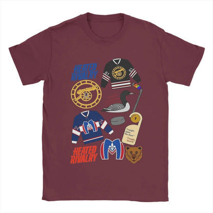 Men's T-Shirts Heated Rivalry Shane & Ilya Vintage Cotton Tees Short Sleeve  T Shirts Round Collar Clothing Graphic