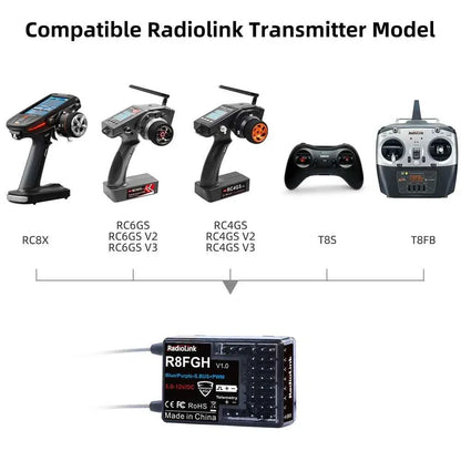 RadioLink RC Receiver R8FGH R8FG R8EF R8FM R8SM R8XM R7FG R6F R4FGM 2.4G Receiver for RC Transmitter RC8X/T8FB/T8S/RC6GS/RC4GS