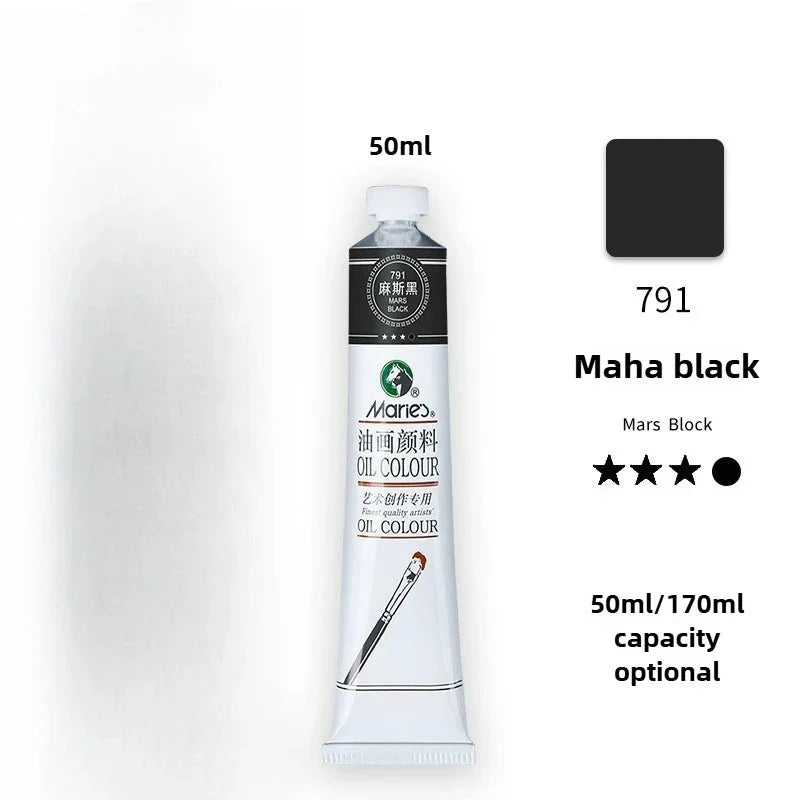 Maries Oil Paint 50ML Oil Painting Art Creation Pigment Large Oil Paint Paint Single Commonly Used 24 Colors