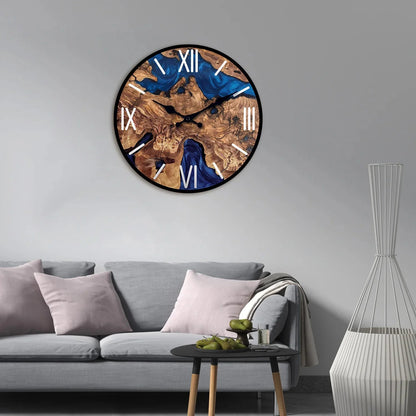 Abstract Roman Numeral Wooden Wall Clock for Living Room, Bedroom, Kitchen, Home Decoration, Silent Quartz Clock, Holiday Gift, 10 Inches, 12 Inches 14inch 16inch (No Battery)