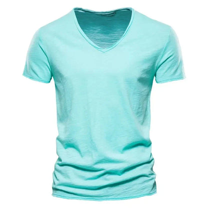 2025 New  Men T Shirt Tops V Neck Thin Short Sleeve Tees High Quality Men's Fashion Fitness Hot T-shirt For Men