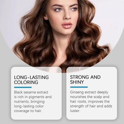 Hair Dye Shampoo Diy Natural Black Color Repair Gray White Hair Non Irritating Hair Coloring Shampoo
