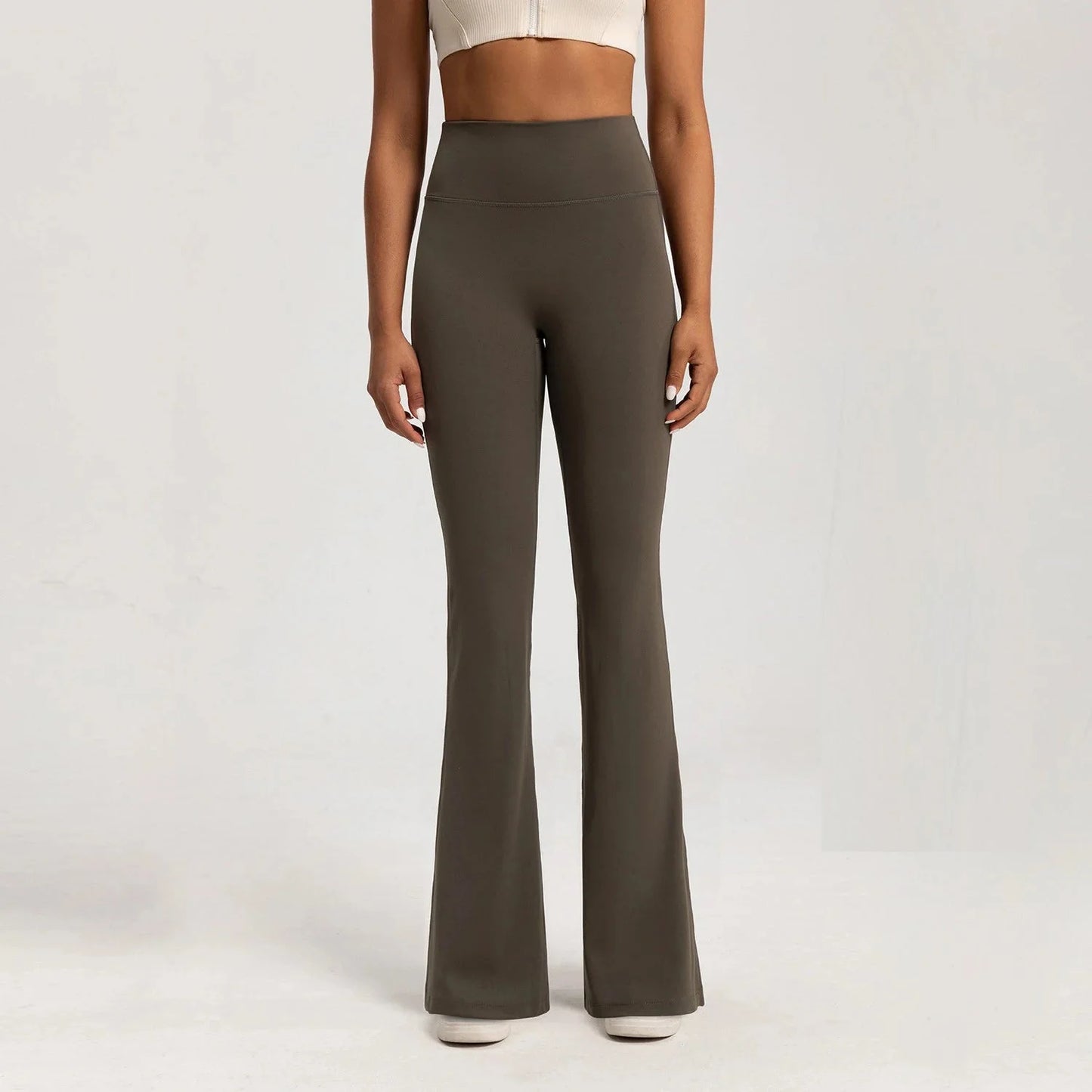High-end Yoga Leggings Slim Yoga Pants High Waist Wide Leg Pants Bottoms Breathable Gym Casual Sports Bell Leggings Female