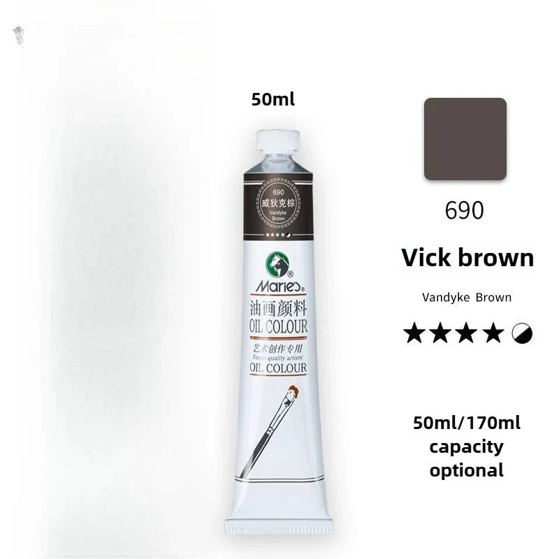 Maries Oil Paint 50ML Oil Painting Art Creation Pigment Large Oil Paint Paint Single Commonly Used 24 Colors