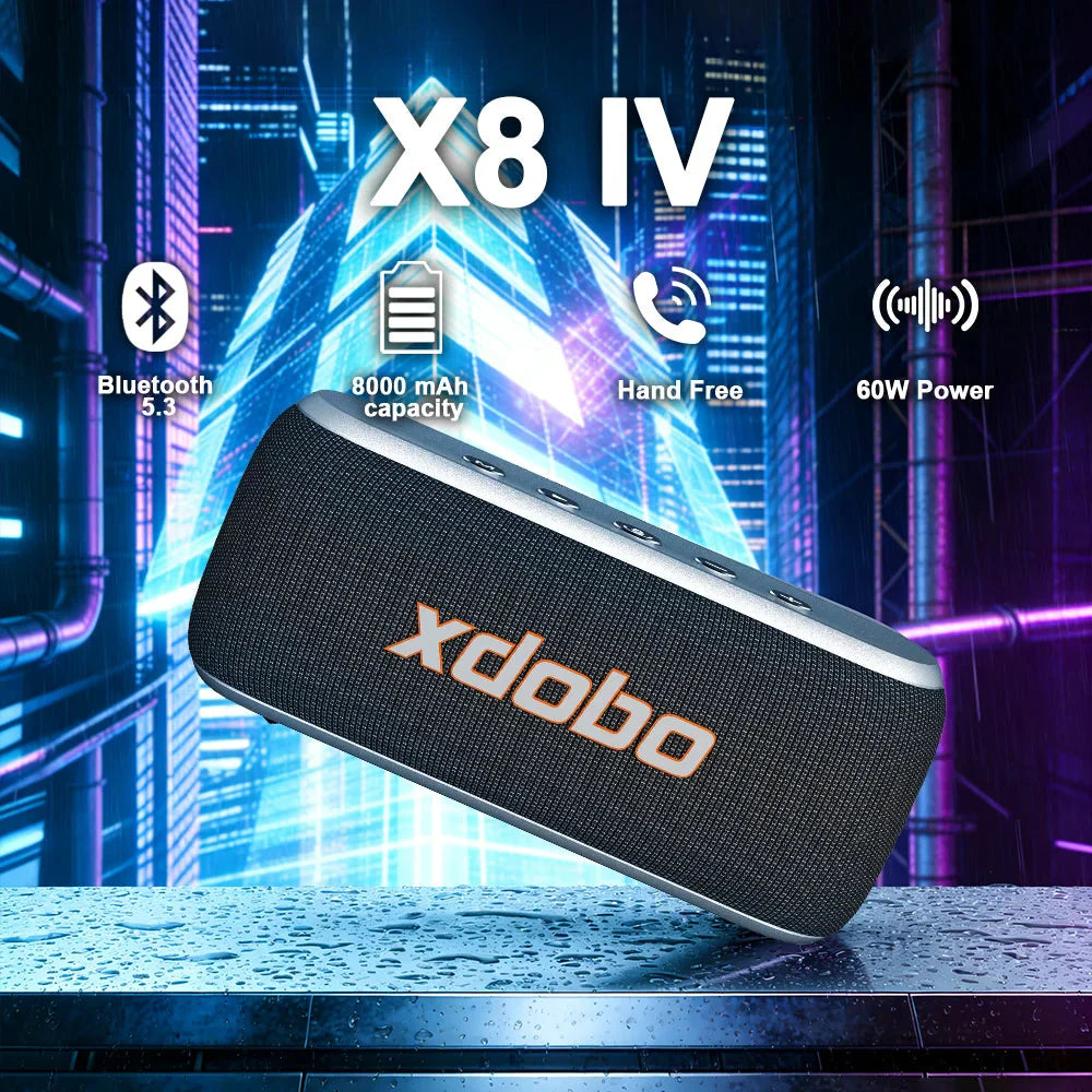 60W Soundbar XDOBO X8IV Subwoofer Speaker 8000mAh Deep Bass Outdoor Smart Phone TV Home Cinema Loudspeaker With Alloy Design